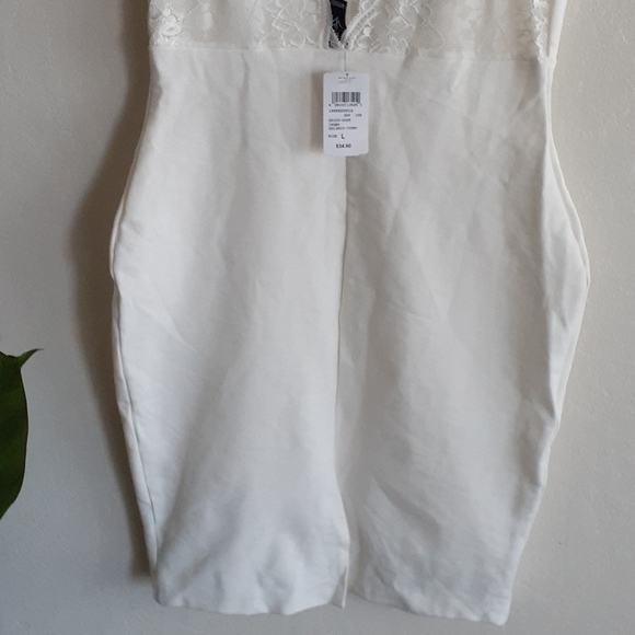 Off-White Bodycon Lace Dress - Picture 6 of 9